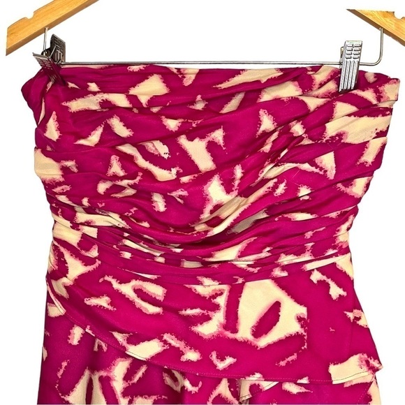 Miss Me Couture Strapless Layered, Ruched, Asymmetric Hem Pink Dress - Picture 3 of 13